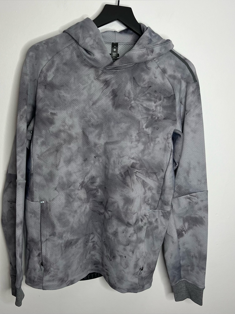 Lululemon Textured Tech Hoodie Mens Medium Diamond Dye Rhino Grey Anchor LM3CH0S